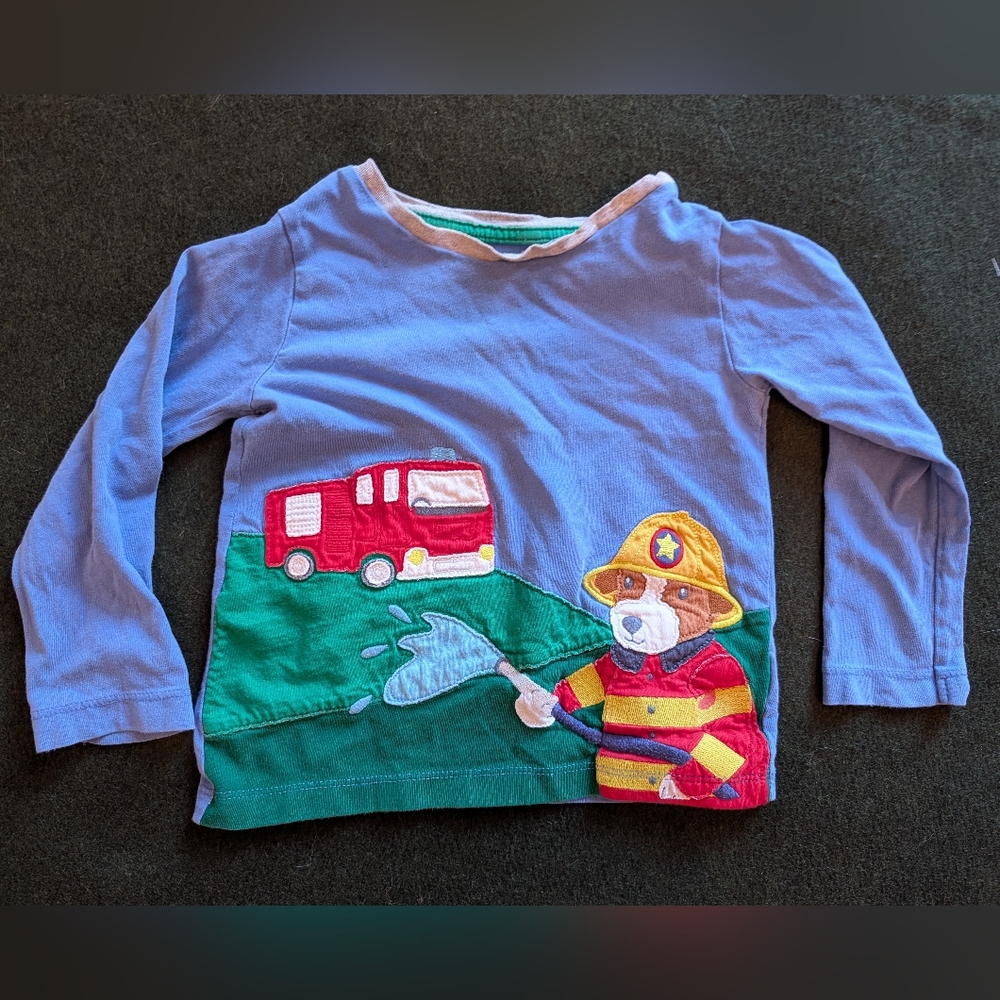 Boden Blue and Green Trim Shirt